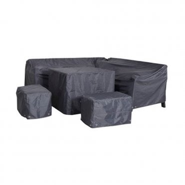 Rio Square Casual Adjustable Dining Set with Stools Cover