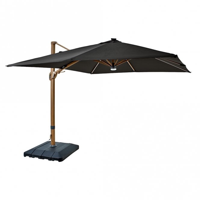 Hartman Seychelles 3m Square Cantilever with Speak, Lights and Base (Dark Grey)