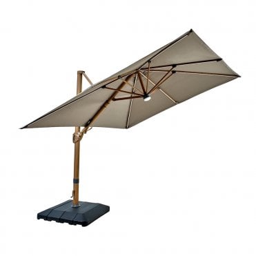 Seychelles 3m Square Cantilever with Speak, Lights and Base (Havannah)