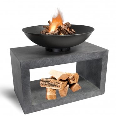 Firebowl & Rectangle Console - Cement