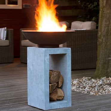 Firebowl & Square Console - Cement