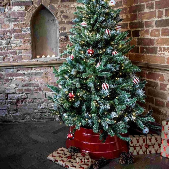 Ivyline Metal Christmas Tree Skirt - Red