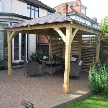 Cotswold Canopy with Floor and Venetian Panels 3x3