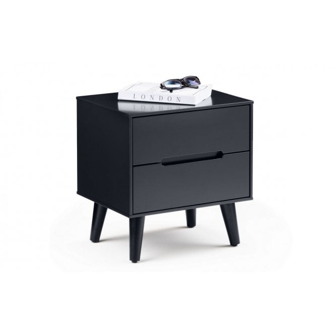 Julian Bowen Alicia 2 Drawer Bedside Unit Anthracite