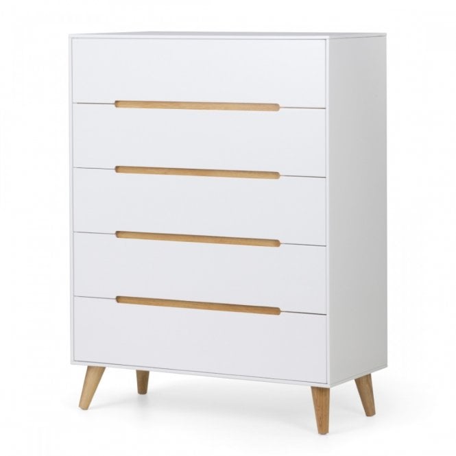 Julian Bowen Alicia 5 Drawer Chest White