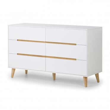 Alicia 6 Drawer Wide Chest White