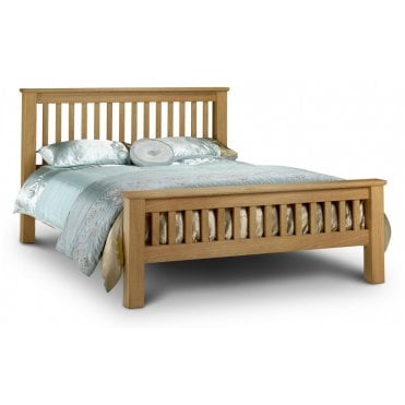 Amsterdam Oak Double Bed - High Foot End