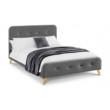 Astrid Curved Retro Fabric King Size Bed