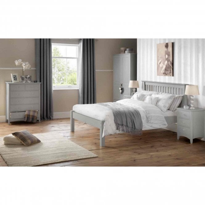 Julian Bowen Barcelona Single Bed - Low Foot End Dove Grey