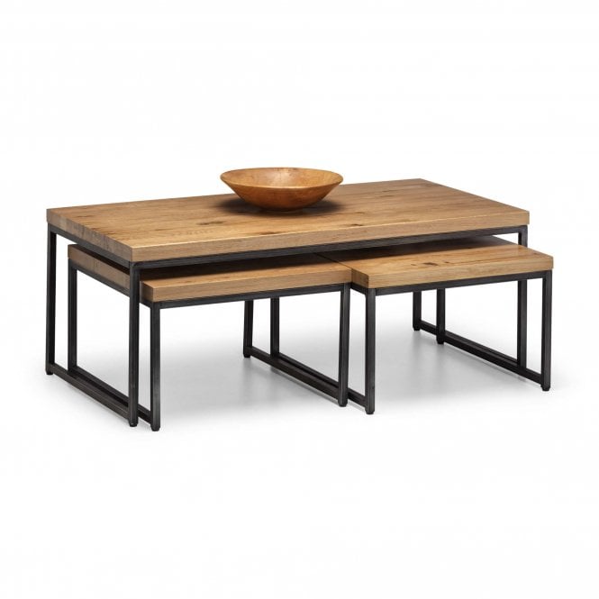Julian Bowen Brooklyn Nesting Oak Coffee Tables