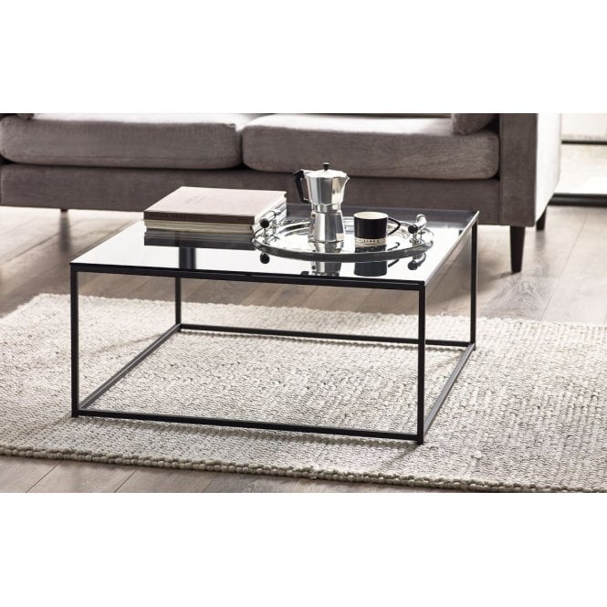 Julian Bowen Chicago Square Coffee Table - Smoked Glass