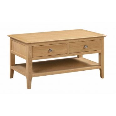 Cotswold Oak Coffee Table with 2 Drawers