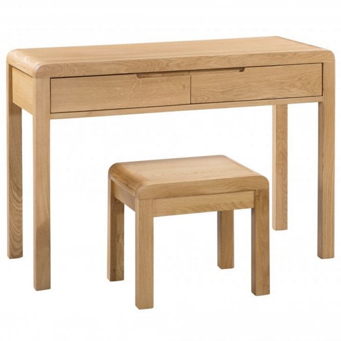 Julian Bowen Curve Oak 2 Drawer Dressing Table & Stool