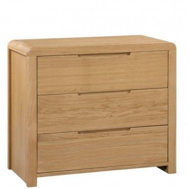 Curve Oak 3 Drawer Chest