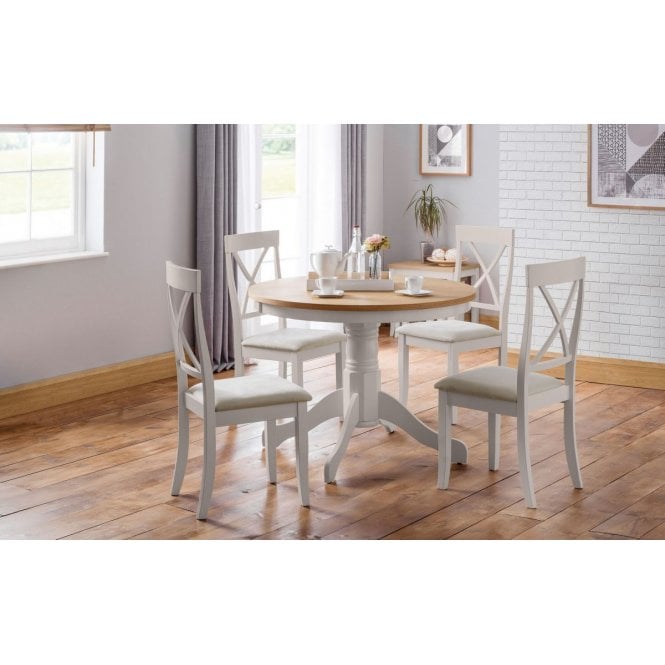 Julian Bowen Davenport Round Pedestal Table - Grey