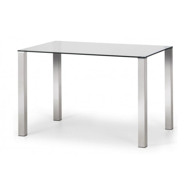 Julian Bowen Enzo Chrome & Glass Compact Dining Table
