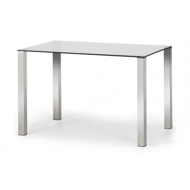 Enzo Chrome & Glass Compact Dining Table