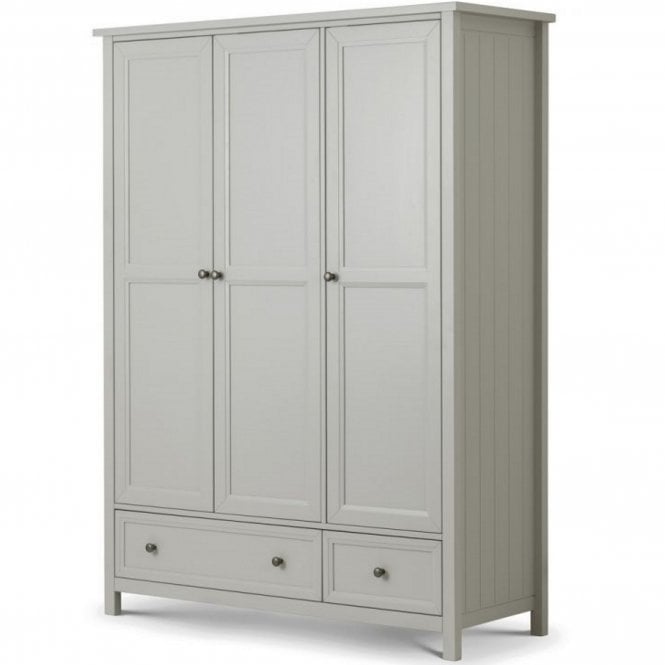 Julian Bowen Maine 3 Door Combination Wardrobe - Dove Grey