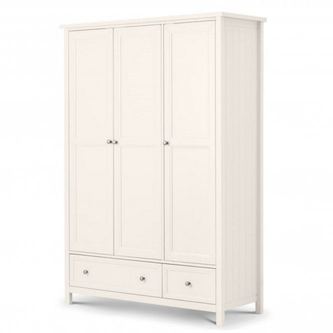 Julian Bowen Maine 3 Door Combination Wardrobe - Surf White