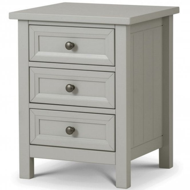 Julian Bowen Maine 3 Drawer Bedside - Dove Grey