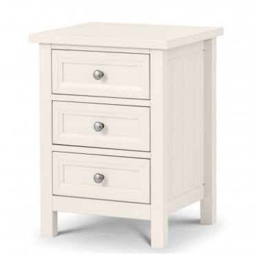 Maine 3 Drawer Bedside - Surf White