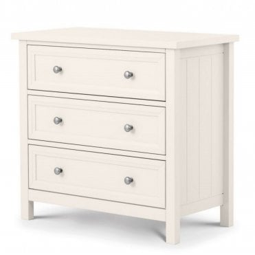 Maine 3 Drawer Chest - Surf White