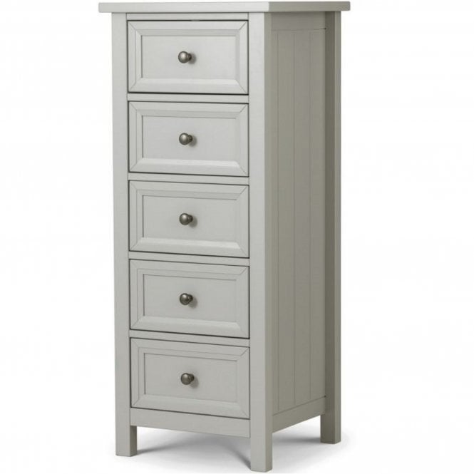 Julian Bowen Maine 5 Drawer Tall Chest - Dove Grey