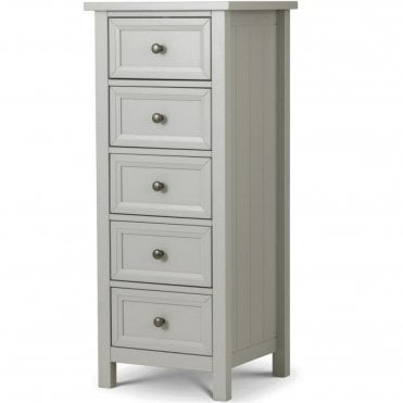 Maine 5 Drawer Tall Chest - Dove Grey