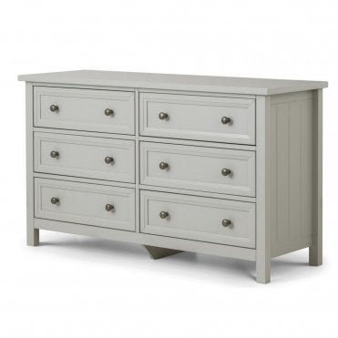 Maine 6 Drawer Wide Chest - Dove Grey