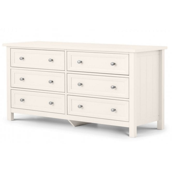 Julian Bowen Maine 6 Drawer Wide Chest - Surf White
