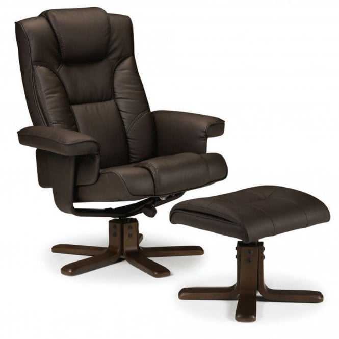 Julian Bowen Malmo Recliner & Footstool - Brown