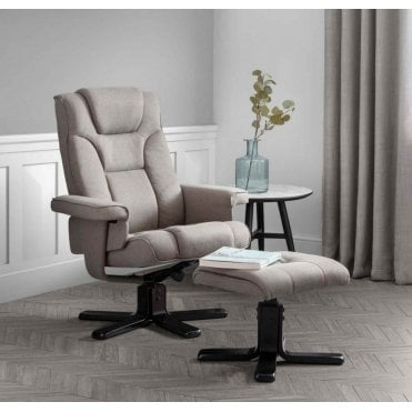Malmo Recliner & Footstool - Grey