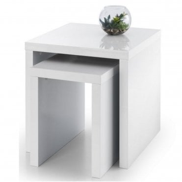 Metro High Gloss Nest of Tables - White
