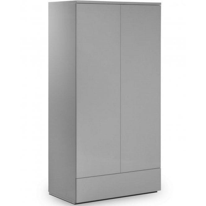 Julian Bowen Monaco 2 Door Combination Wardrobe - Grey High Gloss