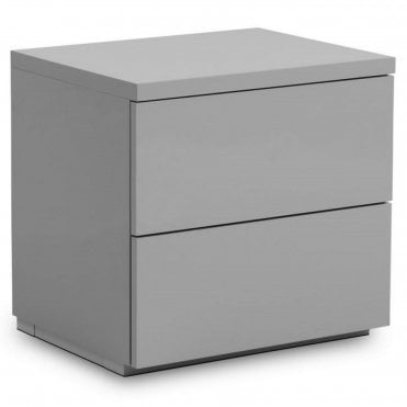 Monaco 2 Drawer Bedside - Grey High Gloss