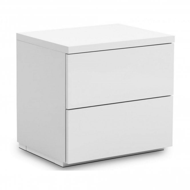 Julian Bowen Monaco 2 Drawer Bedside - White High Gloss
