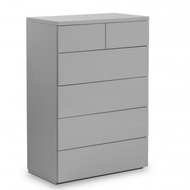 Monaco 4+2 Drawer Chest - Grey High Gloss