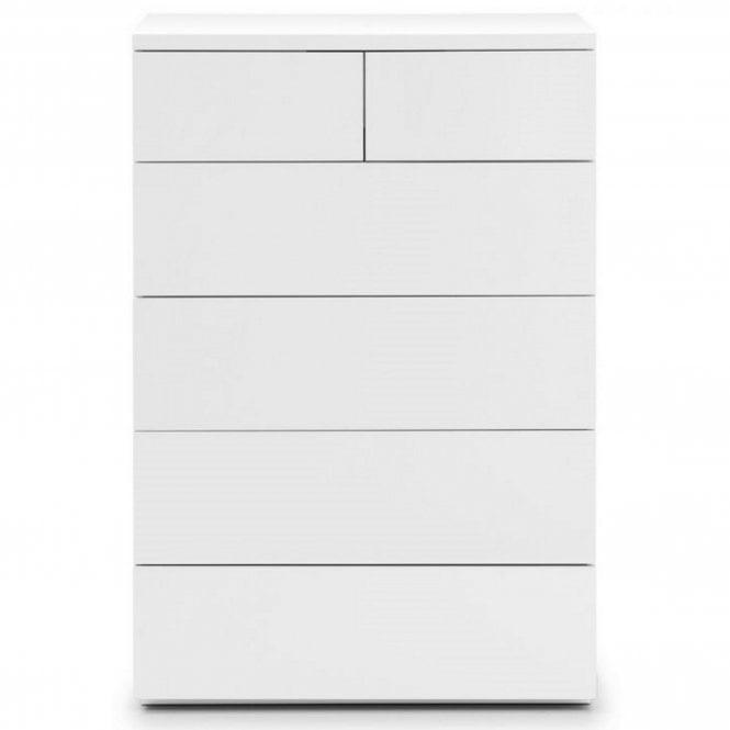 Julian Bowen Monaco 4+2 Drawer Chest - White High Gloss