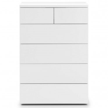 Monaco 4+2 Drawer Chest - White High Gloss