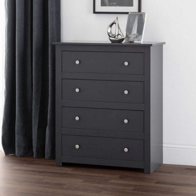 Julian Bowen Radley 4 Drawer Chest - Anthracite