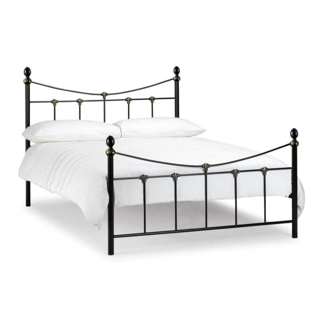 Julian Bowen Rebecca Single Bed - Satin Black / Antique Gold