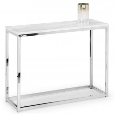 Scala White Marble Top Console Table