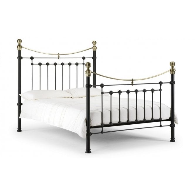 Julian Bowen Victoria King Size Bed - Satin Black & Brass
