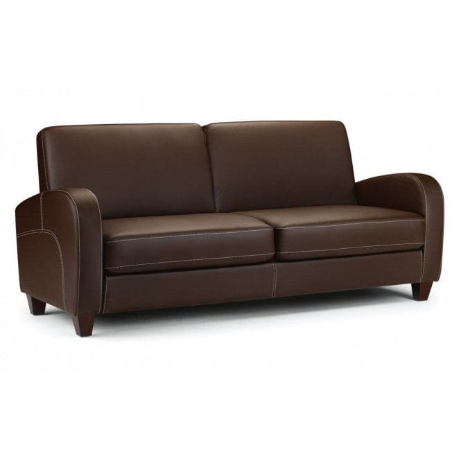 Julian Bowen Vivo 3 Seater Sofa in Chestnut Faux Leather