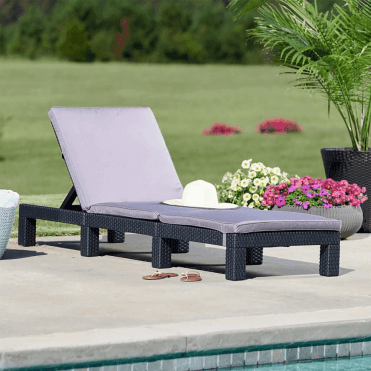 Daytona Sunlounger - Graphite With Grey Cushion