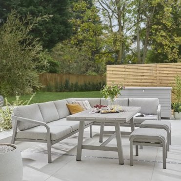 Como Corner Lounge Dining Set with Footstools