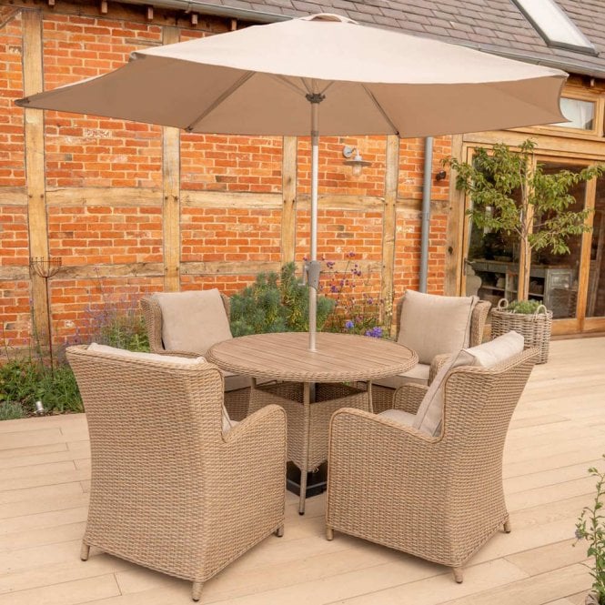 Kettler Derwent 4 Seat Dining Set with Parasol
