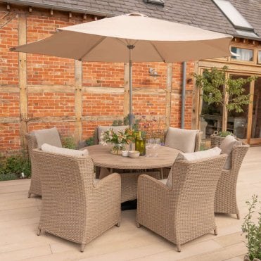 Derwent 6 Seat Dining Set with Parasol