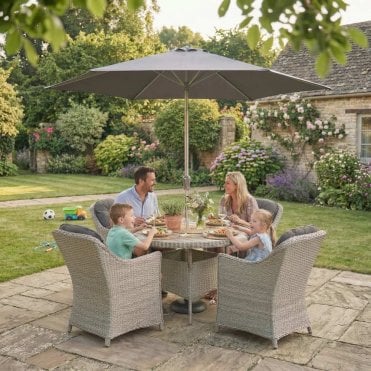 Foxley 4 Seat Dining Set with Parasol
