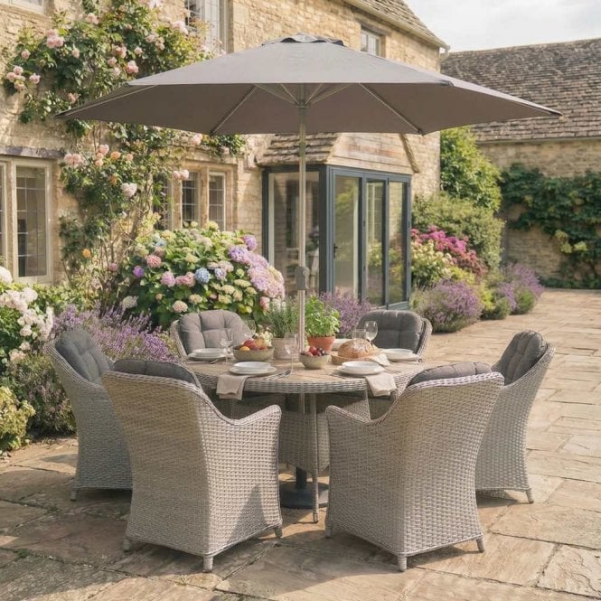 Kettler Foxley 6 Seat Dining Set with Parasol
